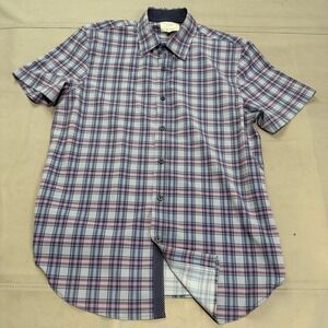 CONSTRUCT Slim Fit Men 4 Way Stretch Active Performance Plaid Golf Shirt M-5136